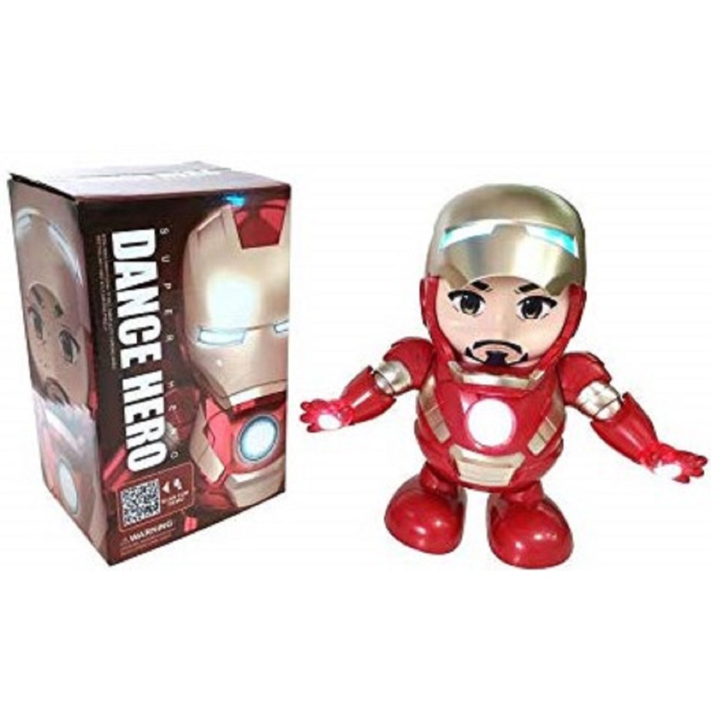 Iron_Man Mini Robot Super Dance Hero With Lights And Music Toys For ...