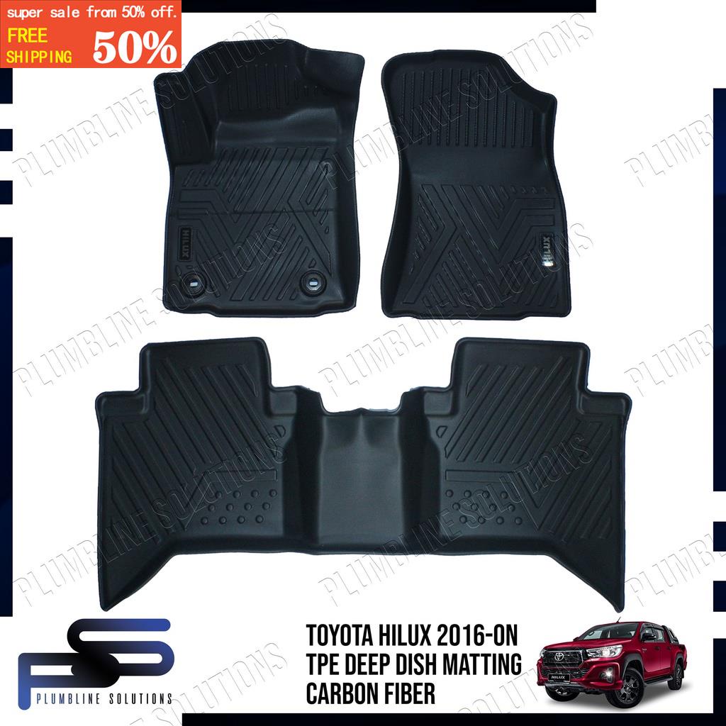 TPE / 5D OEM Deep Dish Matting for Toyota Hilux Revo 2016 - 2022 2 rows ...