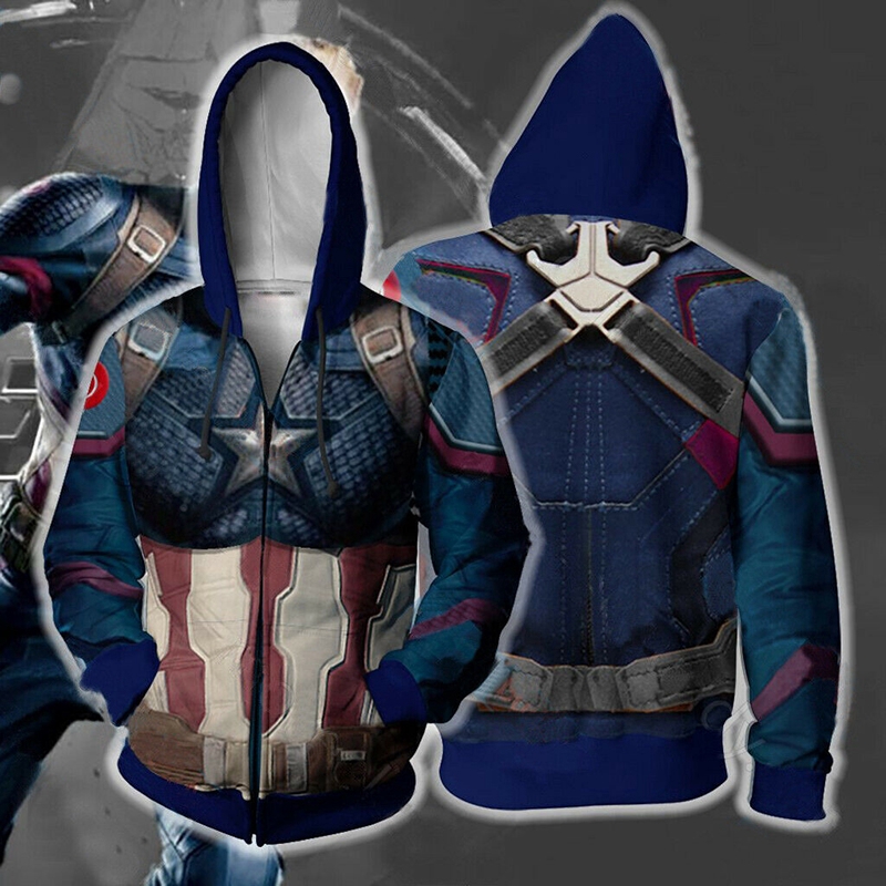 captain america zip hoodie