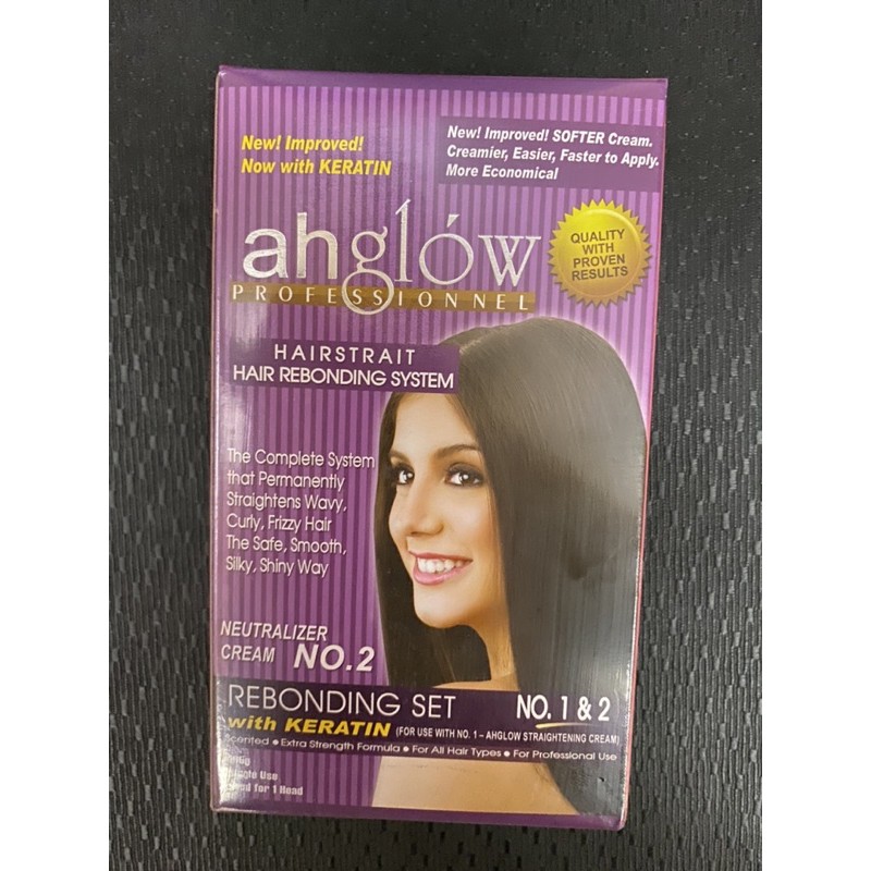 ahglow hair straightening cream and neutralizer