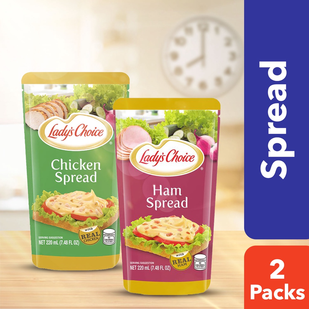 Lady's Choice Chicken Spread + Ham Spread 220ml Pouch Shopee Philippines