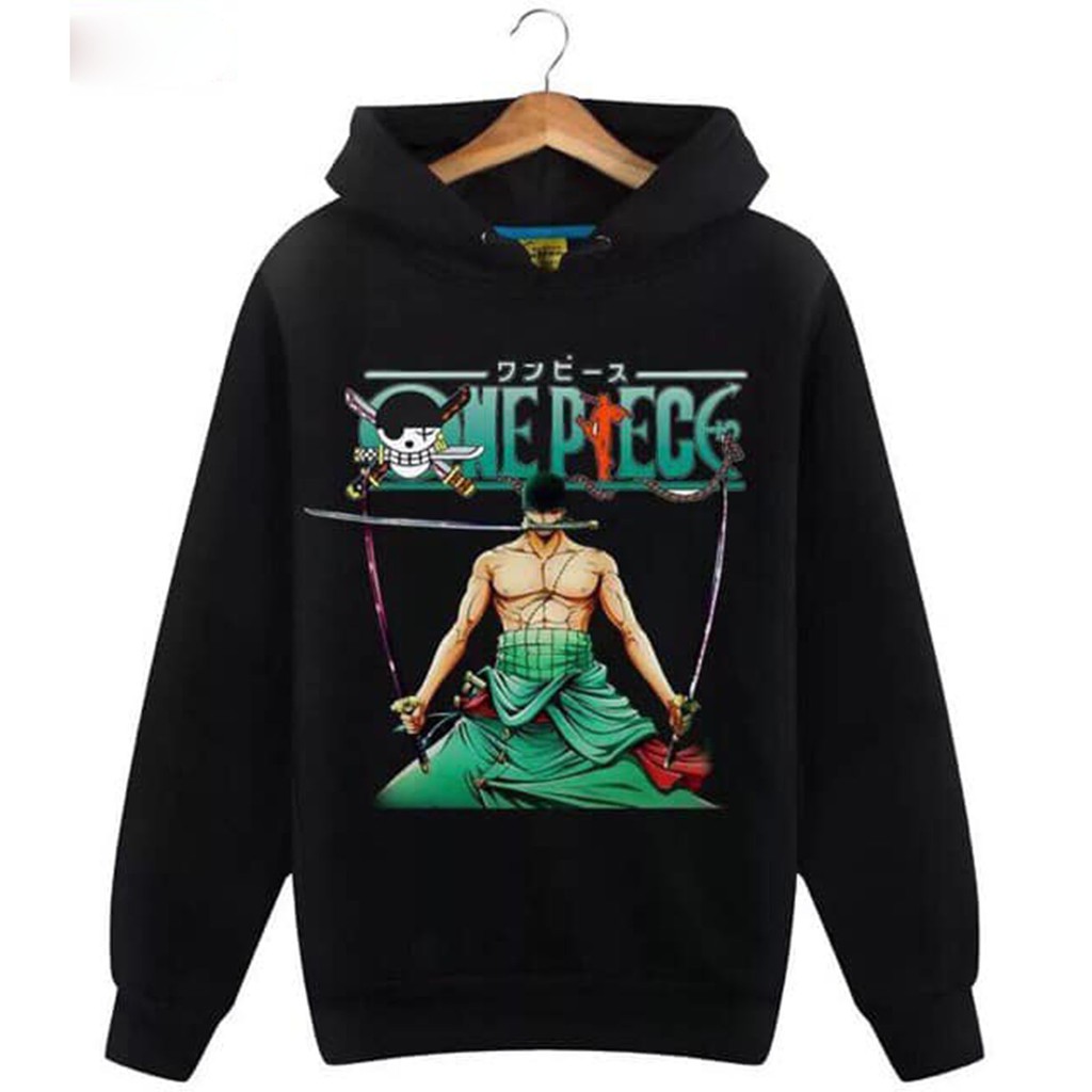 Anime One Piece Roronoa Zoro Hoodie Caridgan Black Hoodie Cotton Jacket 