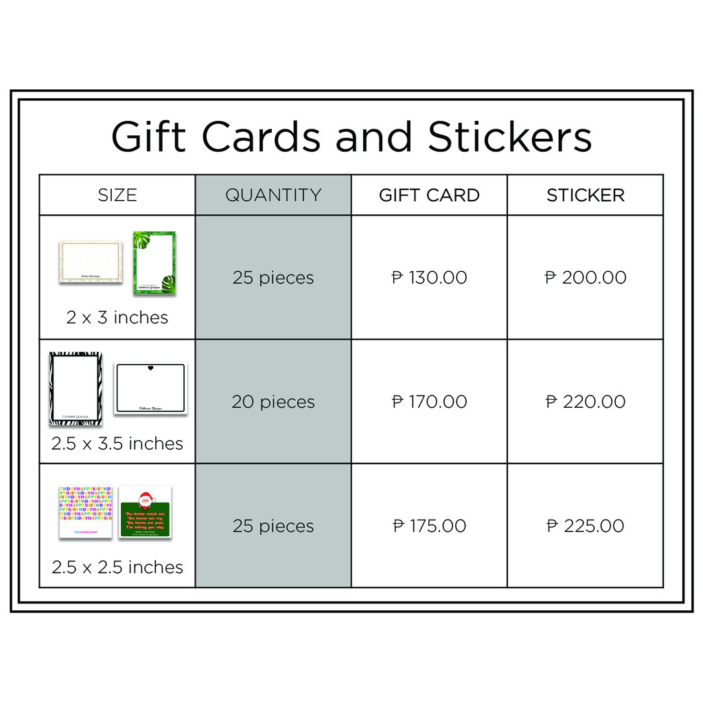 Cq Prints Personalized Gift Cards And Stickers Own Design Shopee Philippines
