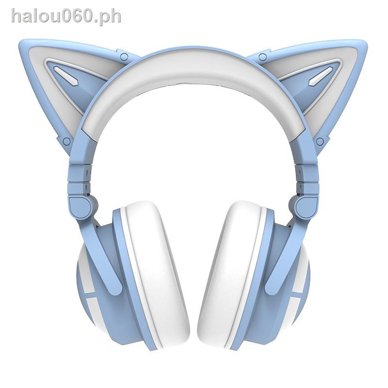 YOWU RGB Cat Ear Headphone 4, Upgraded Wireless Wired Gaming Headset