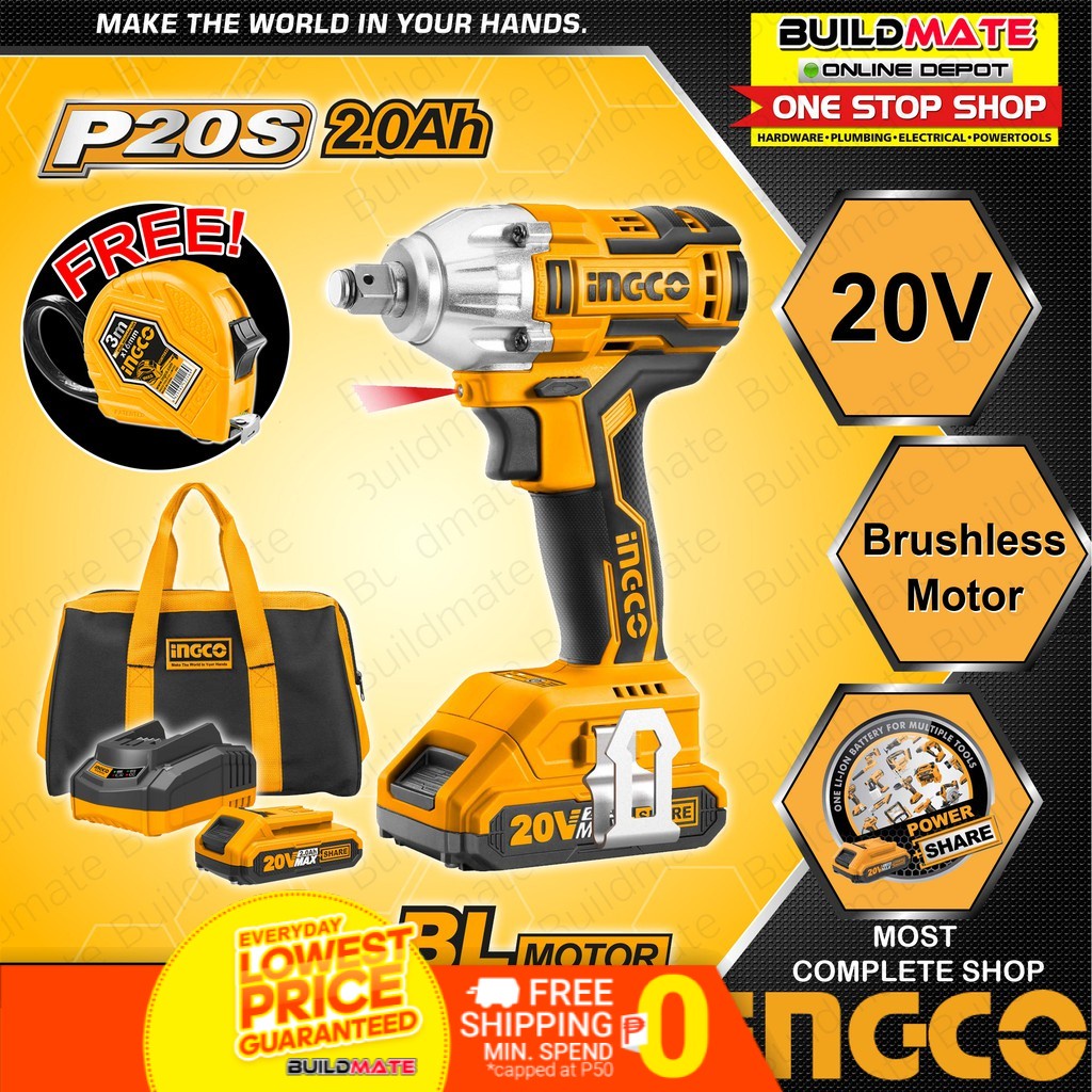 Ingco CIWLI2001 LithiumIon Brushless 20V Cordless Impact Wrench