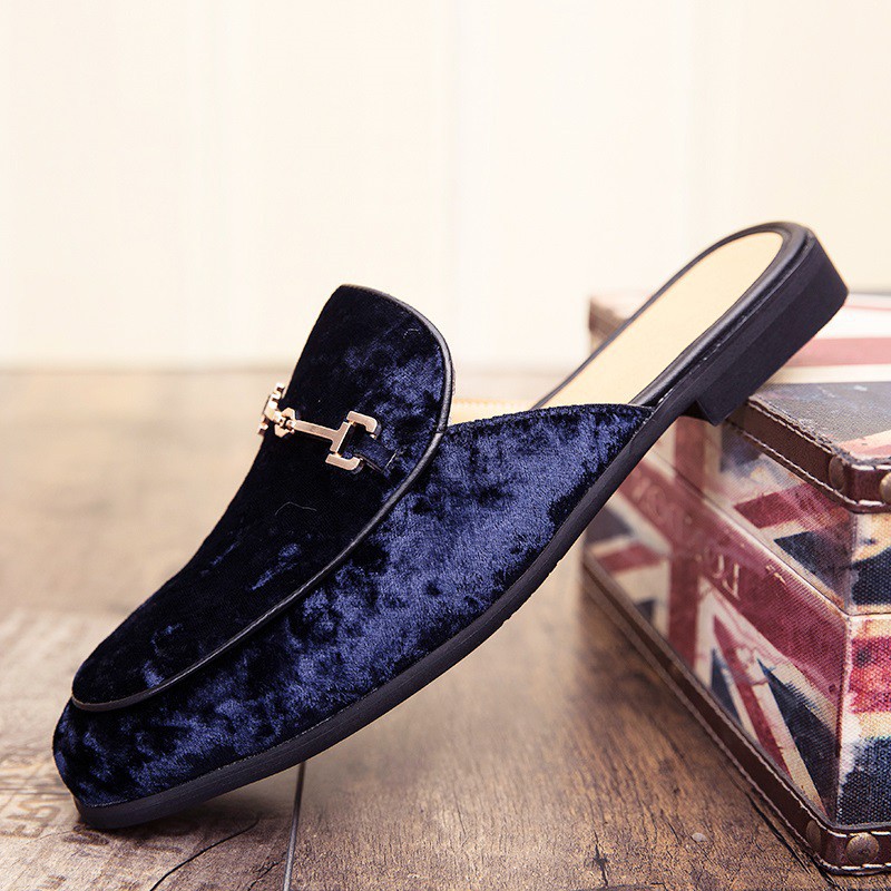 backless leather shoes