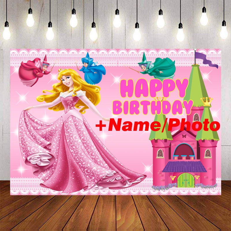 Cinderella Princess Backdrops Cartoon For Children Birthday Party  Photography Fairy Maiden Pink Theme Backgrounds Photocall For Children  Birthday Party Decor Custom Name Photo | Shopee Philippines