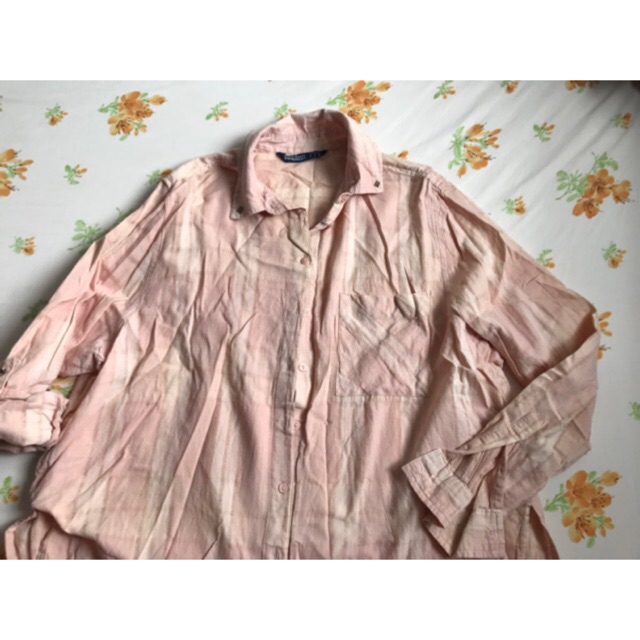 zara basic z1975 denim blouse