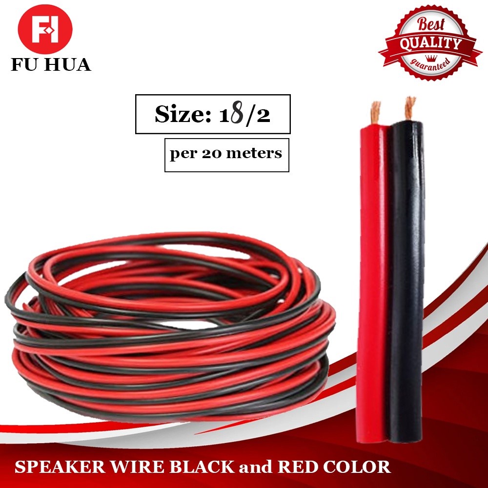 WIREMAX 18/2 Speaker Wire Black and Red per 20 Meters Pure Copper Wire Shopee Philippines