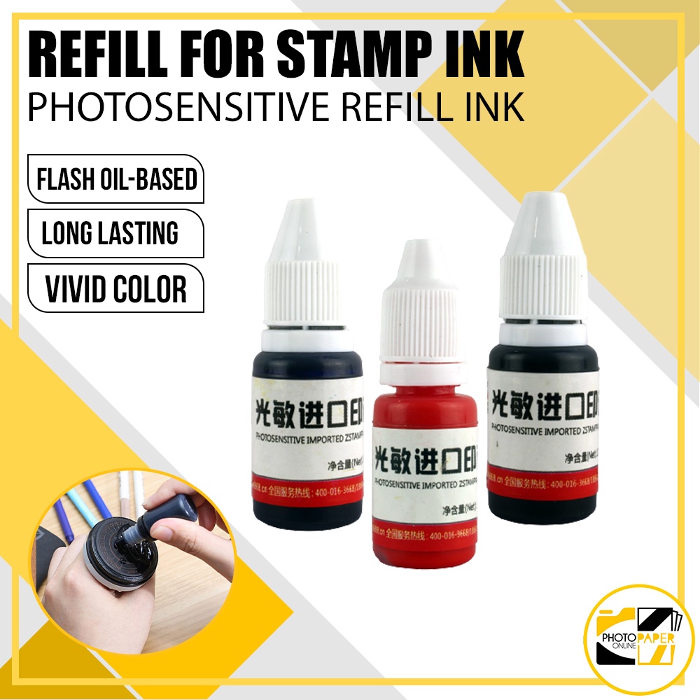 Stamp Ink (10ml) Photosensitive Refill Ink Flash OilBased Stamp Ink