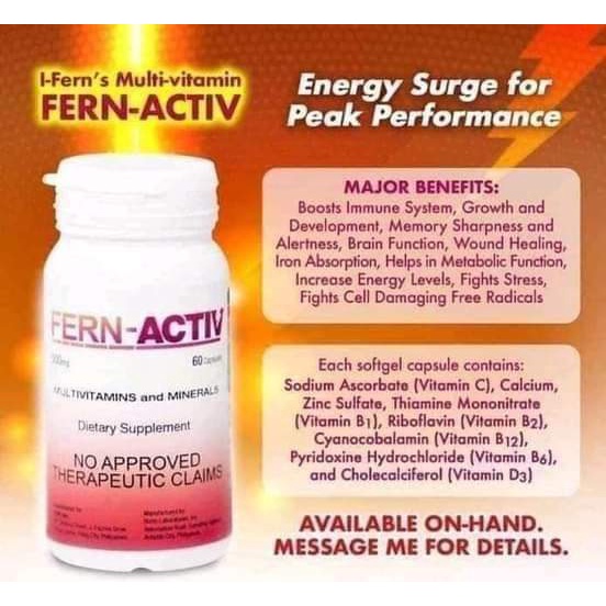 FERN ACTIV (Vitamin B1,B2,B6,B12/ Fern C(sodium ascorbate)/ Fern D