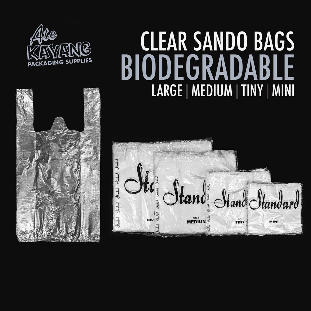 Biodegradable Plastic Sando Bag (Clear) [65 PCS/PACK] Shopee Philippines