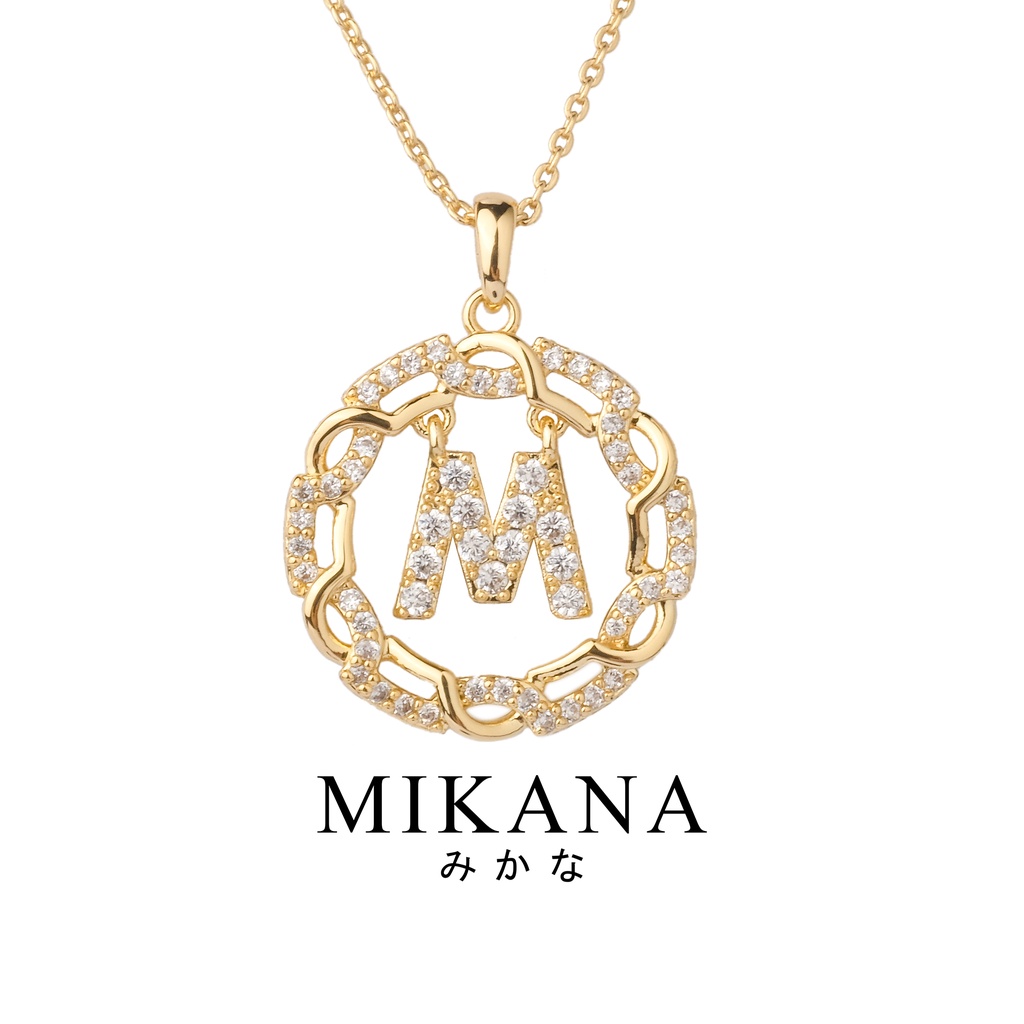 Mikana Initials 18k Gold Plated AZ Letter Pendant Fashion Jewelry