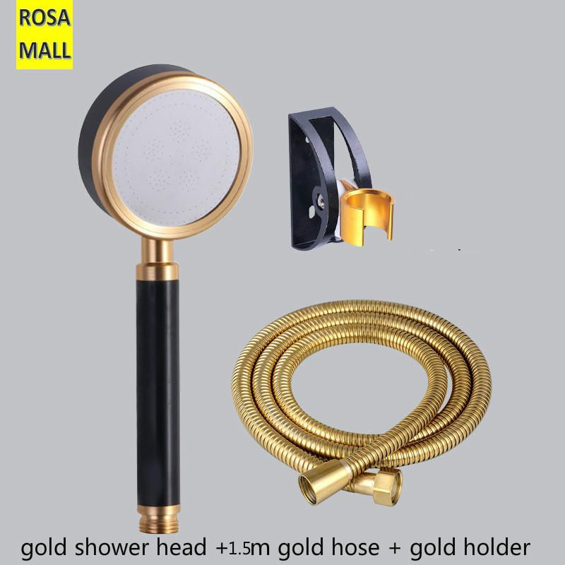 Rosa Mall Golden shower sprayer head hose nozzle stainless steel gold