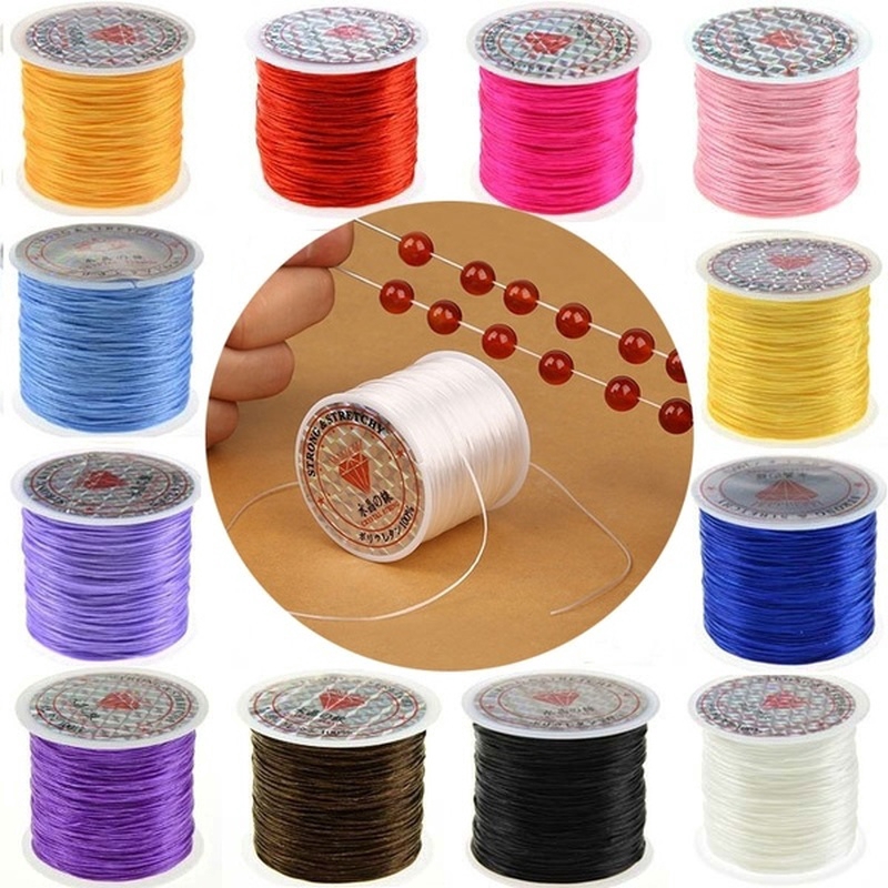 10m/Roll Strong Elastic Crystal Beading Cords 1mm for DIY Elastic Beaded Bracelets Jewelry