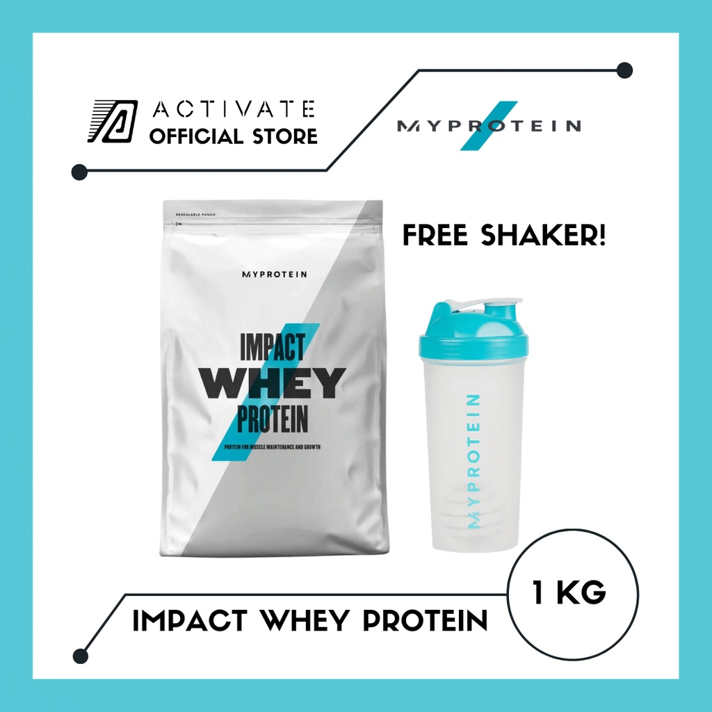 Impact Whey by MyProtein- 1 KG (2.2lbs), 40 servings, 21g of Protein, 103 calories. Muscle gain, hea