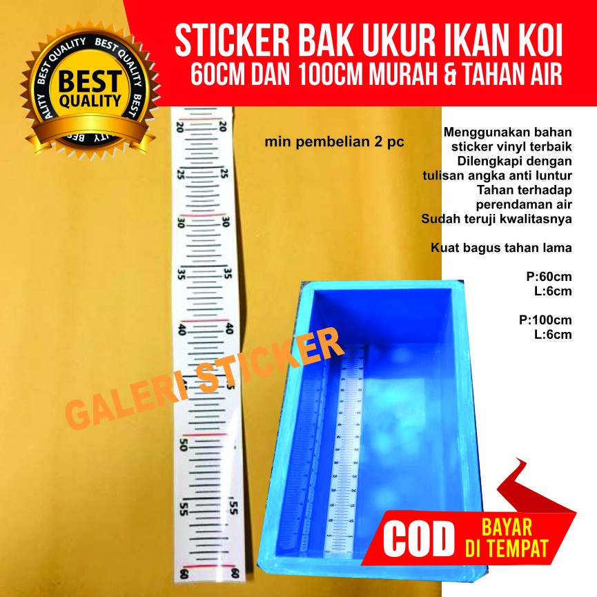 Koi Fish Measuring Tub sticker 60cm 100cm Waterproof antiFade Shopee