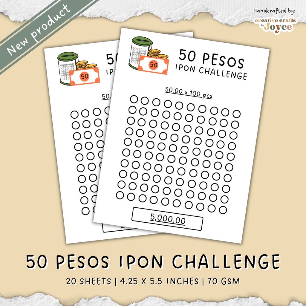 50 Pesos Ipon Challenge Creative Crafts Shopee Philippines