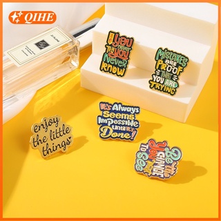 'enjoy The Little Things 'Enamel Lapel Pins 'if Youo Never Try You Never Know' Badge Brooches Jewelry for Backpack Girls Women Clothes #2