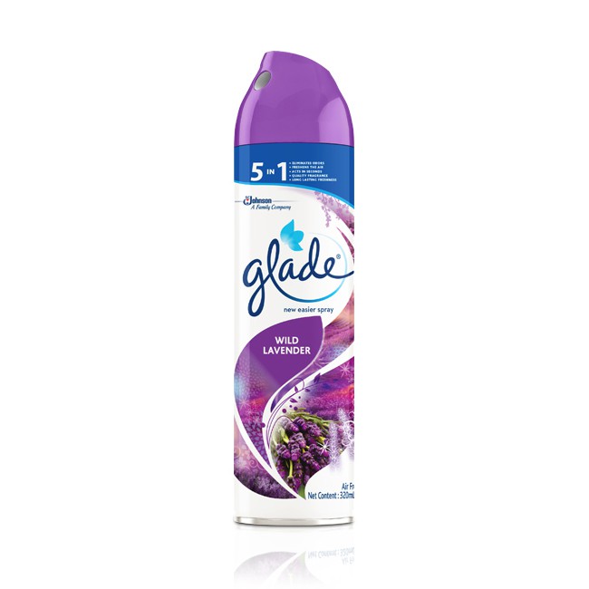 Glade 5 in 1 WILD LAVENDER Air Freshener New Easier Room Spray 320 mL