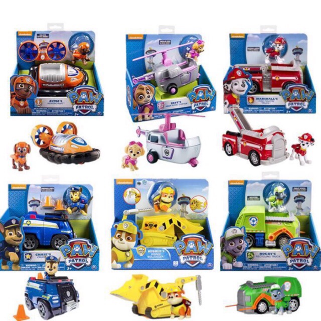 paw patrol cars and figures