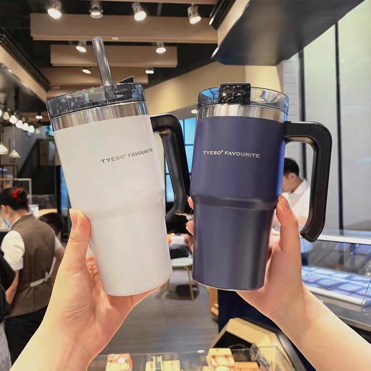 TYESO WITH HANDLE Double Wall Insulated Mug Tumbler 600 ML and 890 ML