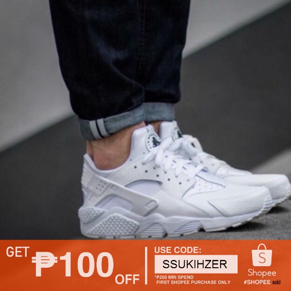 huaraches nike men's white