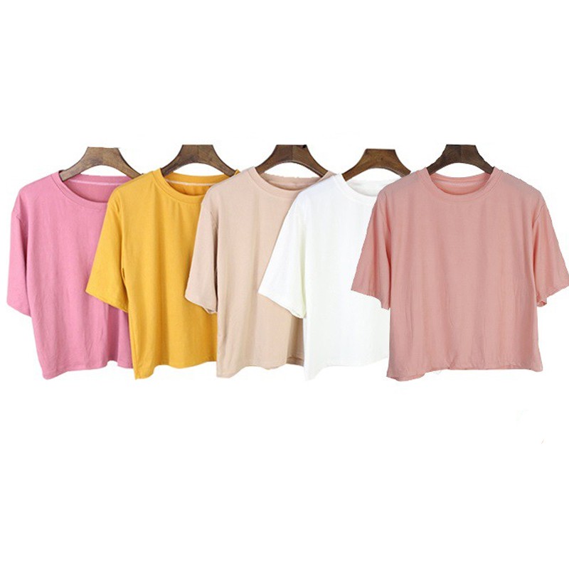plain color crop tops