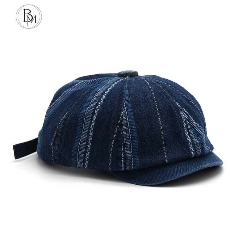 Denim Octagonal Beret Forward Hats Newsboy Caps | Shopee Philippines