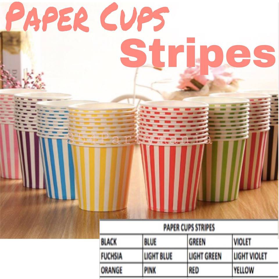 Paper Cups Stripes (10pcs/pck) | Shopee Philippines