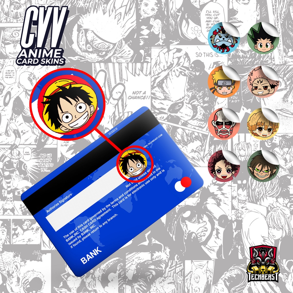 3M Anime CVV Anti theft Cover ATM Debit Credit Card Skin Vinyl Sticker 