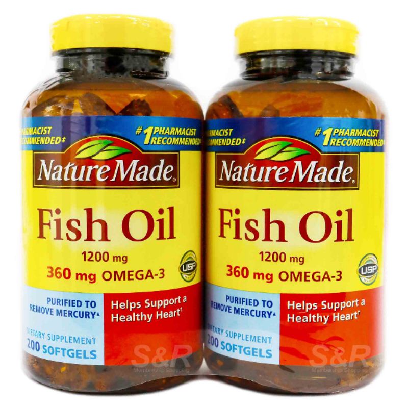 uddøde Droop perforere S&R 2 BOTTLES Nature Made Fish Oil 1200mg Omega-3 | Shopee Philippines