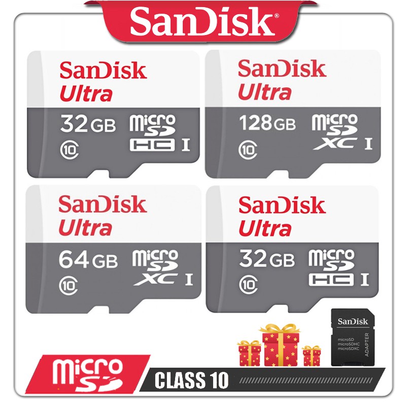 Sandisk 64gb Ultra 128gb 32gb Memory Card Micro Sd Uhs 1 Sdcard C10 A1 80mb S Read Speed 3coffice Shopee Philippines