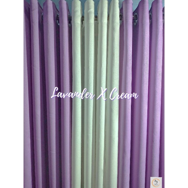 3 in 1 7ft Plain Katrina Fabric 8 Rings Curtain - Lavender/Purple and ...