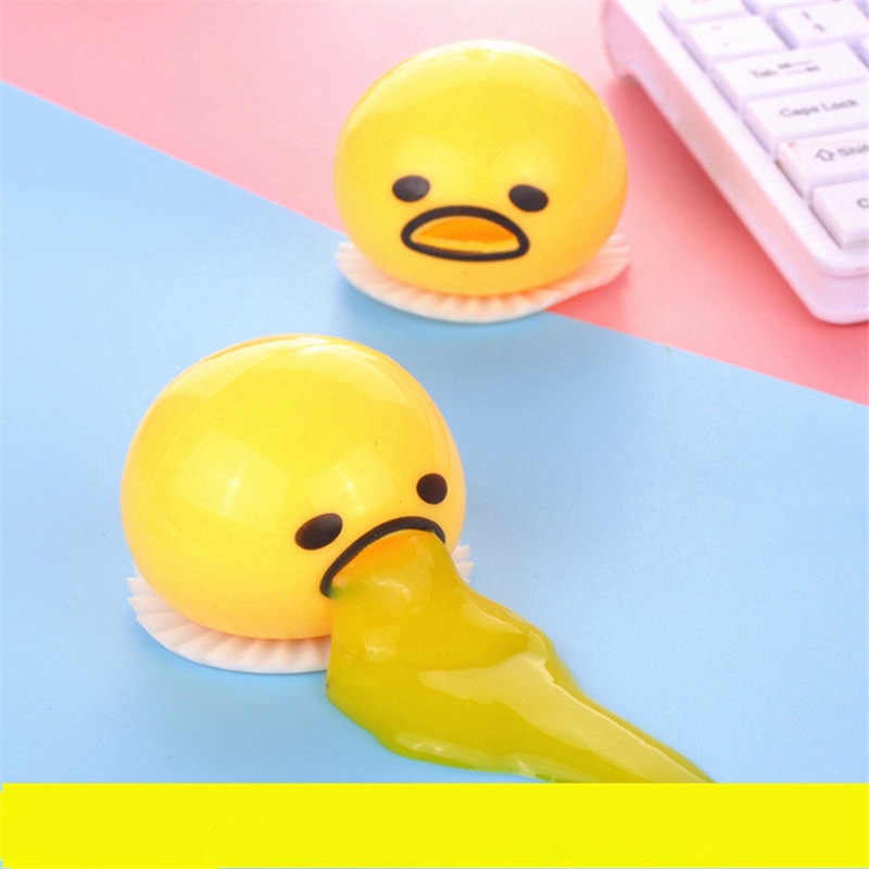 squishy puking egg yolk stress ball