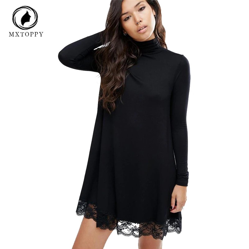 black long sleeve tunic dress