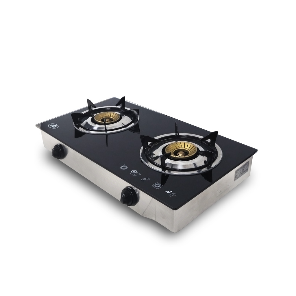 Small appliances Kyowa Glass Top Double Burner Stainless Steel Gas