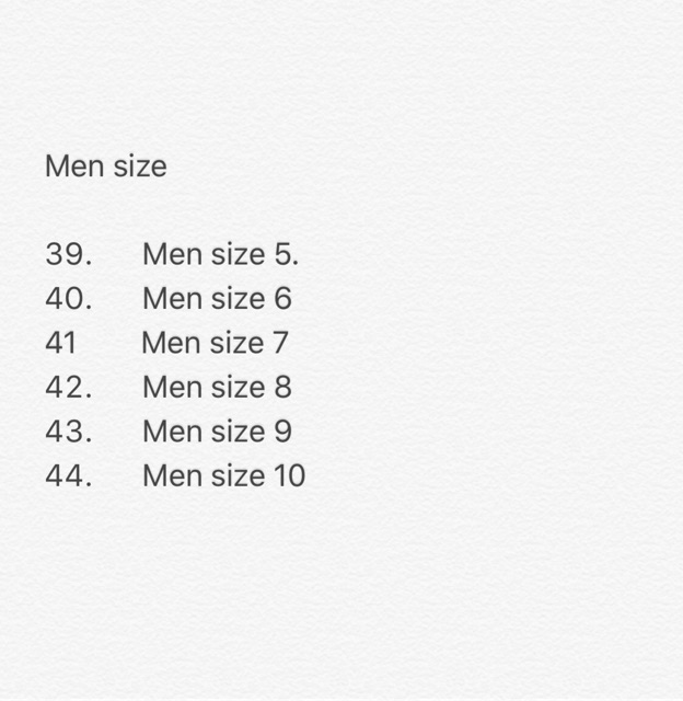 size 41 in men