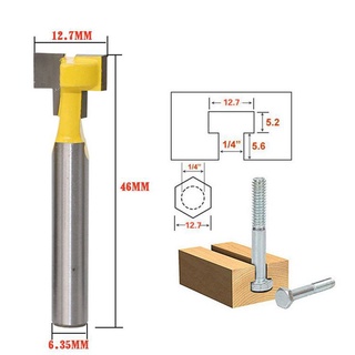 1/4 inch Shank T-Slot Cutter Router Bit Steel Handle 3/8 inch & 1/2 inch Length Woodworking Cutters For Power Tools #5