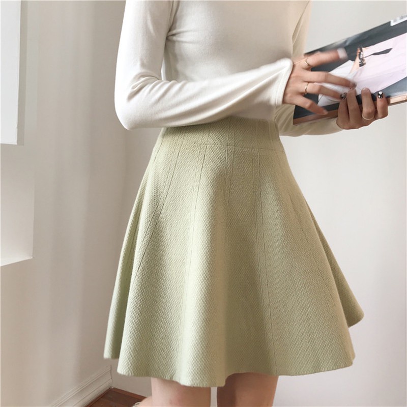 Knit Skirt Thin Female A-Line Skirt 