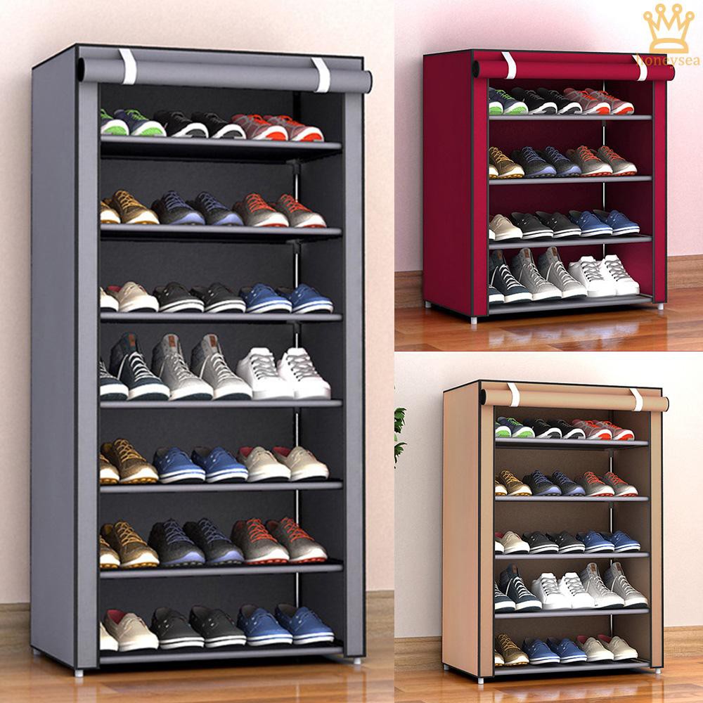 Home Non Woven Storage Shoe Rack Hallway Cabinet Organizer Holder 3 4 5 6 8 Layers Dustproof Assemble Shoes Shelf Diy Home Furniture Shopee Philippines