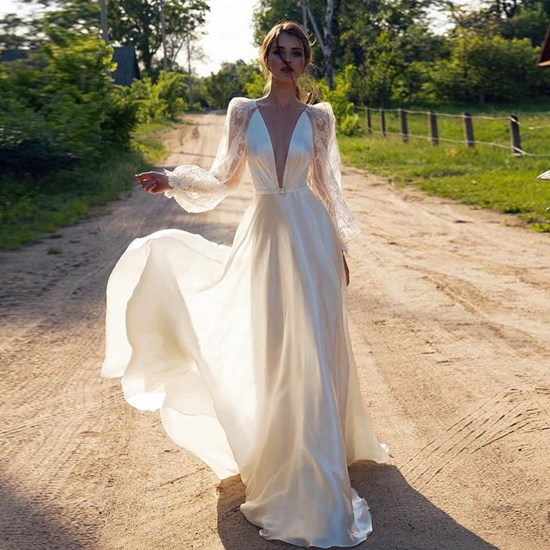 simple taffeta wedding dress