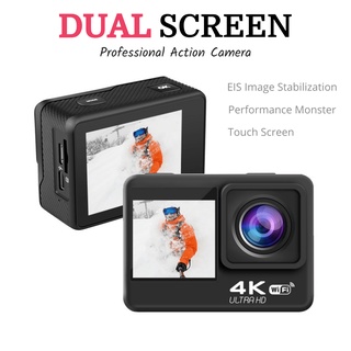 AUSEK Dual Screen Action Camera 4K 60FPS 20MP 2.0 Touch LCD EIS Remote Control WiFi Waterproof S60ER