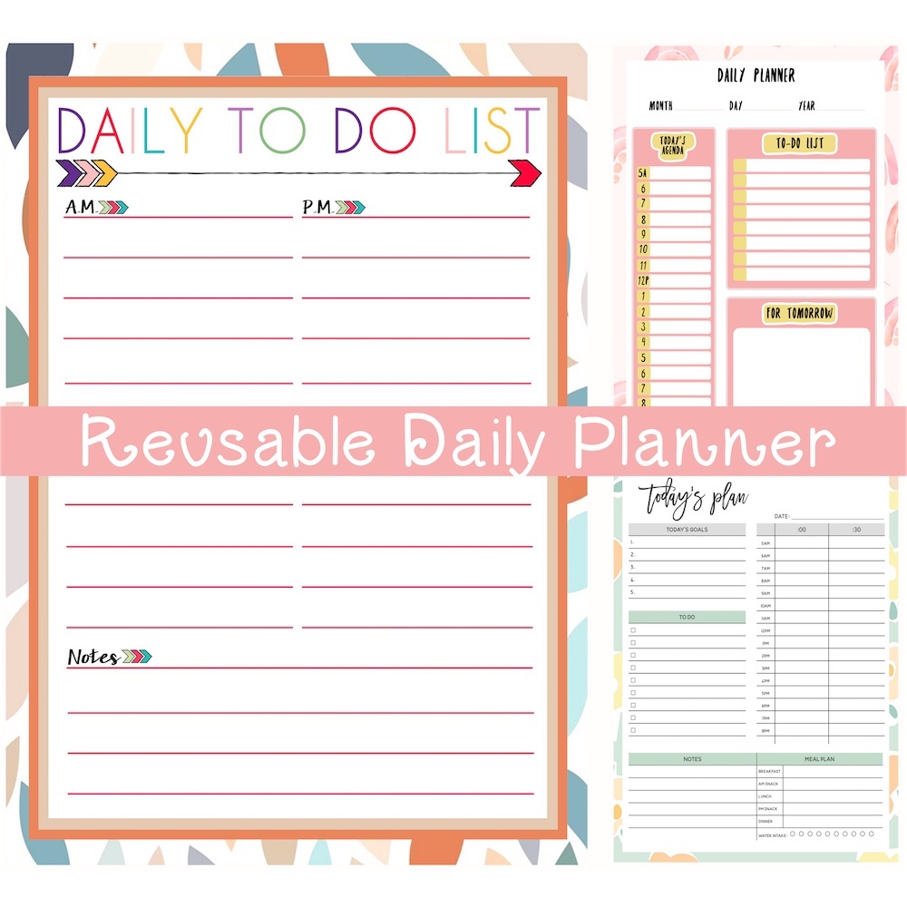 Daily Weekly Planner REUSABLE ERASABLE A4 Size SUPERPREP Laminated