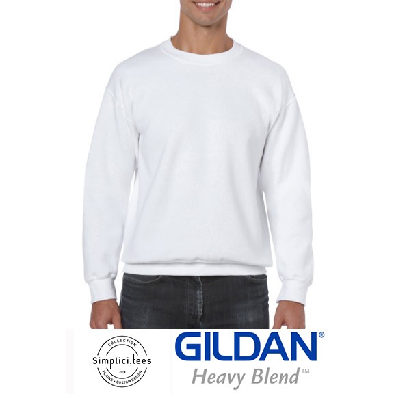 white gildan crewneck