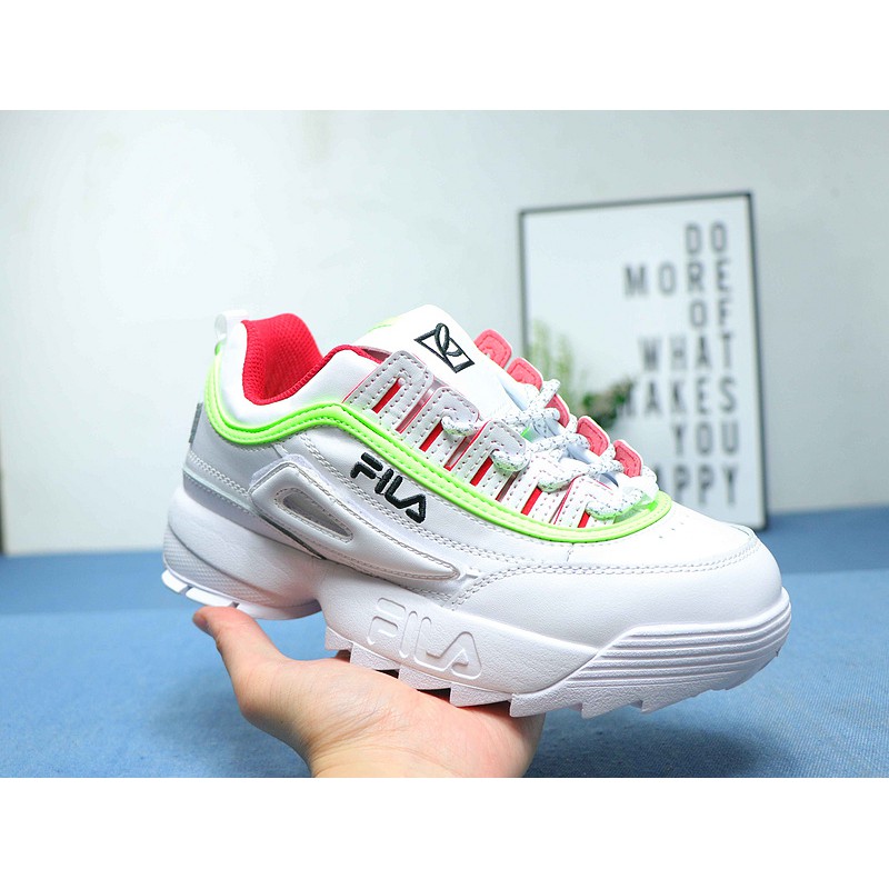 green and red fila shoes