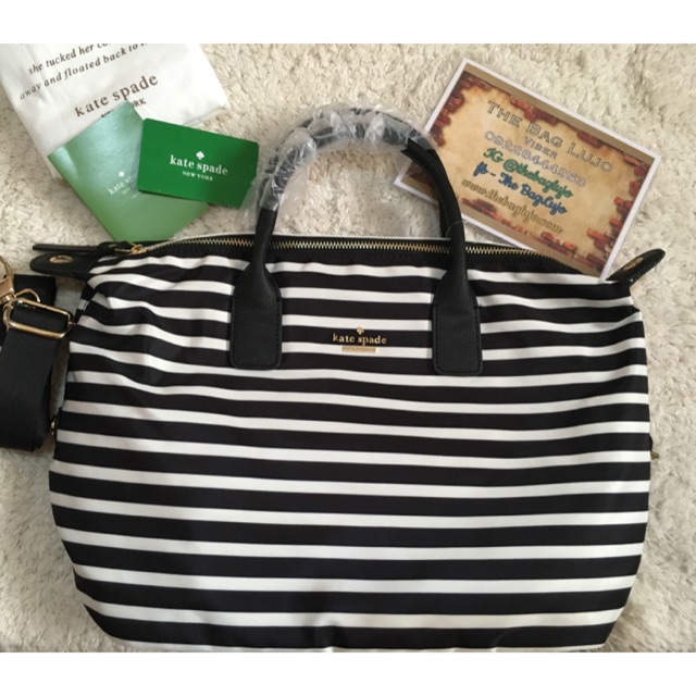 kate spade blue striped bag