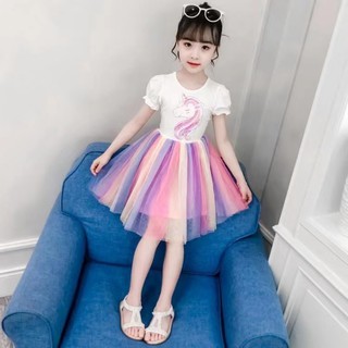 KKX Beixuan Girl Dress 3 Korean Fashion 4 Unicorn 5 Rainbow 6 Tulle 7 Children Princess 8 Ballet Skirt 9 Birthday Party 10 Baptism Anniversary 11 12 Summer 13-Year-Old Kids #9
