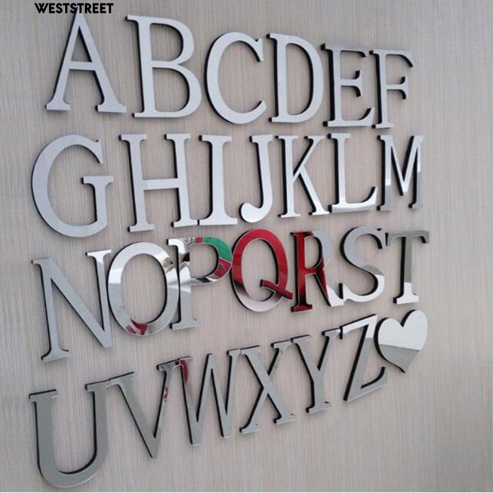 Cod Hot Wedding English Love Letters Home Decor 3d Mirror Wall