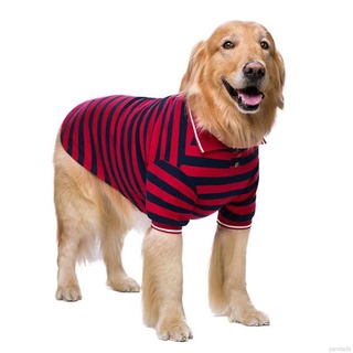 【In Stock】Pet Clothes Thin Section Akita Labrador Golden Retriever Fat Dog Wide Strip T-Shirt #4